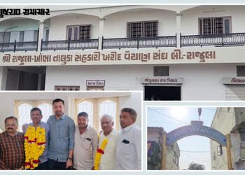 અમરેલી: રાજુલા માર્કેટિંગ યાર્ડના ચેરમેન તરીકે રાજુભાઈ પરસાણા અને વાઈસ ચેરમેન પદે પીઠાભાઈ નકુમની વરણ…