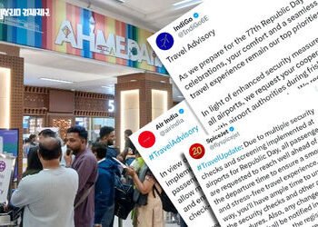 અમદાવાદ ઍરપોર્ટ પર હાઇ-ઍલર્ટ જાહેર, મુસાફરોને 3 કલાક વહેલા પહોંચવા સૂચના | Ahmedabad airport High al…