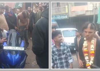 બાઈક ચોરીને ભાગતા ચોરને પકડ્યો, અર્ધનગ્ન કરી વરઘોડો કાઢ્યો, છોટાઉદેપુરની ચોંકાવનારી ઘટના | Chhota Ud…