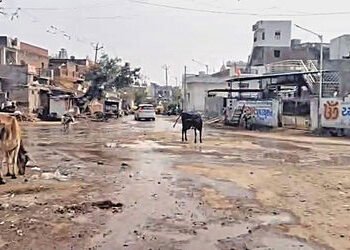 પેથાપુરમાં વગર ચોમાસે જળબંબાકારની સ્થિતિ : દોઢ કિલોમીટર સુધી નદી વહી | Waterlogging situation in Pet…