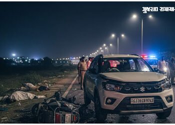 થરાદ-સાંચોર હાઈવે પર બાઈક અને કાર વચ્ચે ભયંકર ટક્કર, પ્રસંગમાં જતા બે યુવકોના મોત | banaskantha thar…