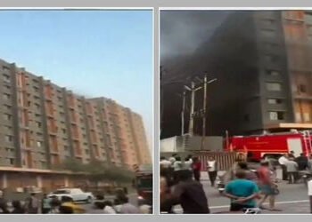 સુરતના પુણાં ટેક્સટાઇલ માર્કેટમાં ભીષણ આગ લાગી, ફાયર વિભાગની ટીમ ઘટનાસ્થળે | Massive Fire Breaks Out…