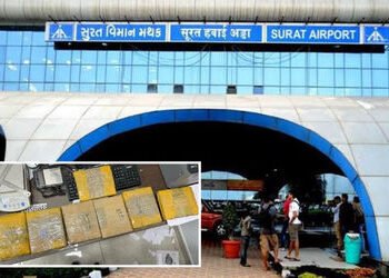 સુરત એરપોર્ટ પર મોટી કાર્યવાહી: બેંગકોકથી આવેલી ફ્લાઇટની સીટ નીચેથી ગાંજો ઝડપાયો, ચારની ધરપકડ | Cust…