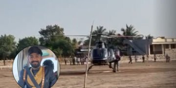 અમરેલીમાં ઘોડી પર નહીં પણ હેલિકોપ્ટરમાં જાન લઈને આવ્યા વરરાજા, વીડિયો વાઈરલ | Amreli News Groom come…