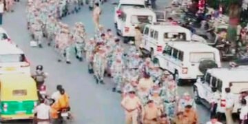 શિવજી કી સવારીના રૃટ પર સશસ્ત્ર પોલીસની ફૂટ માર્ચઃશનિવારે પણ બંદોબસ્તનું રિહર્સલ કરાશે | Foot patrol…