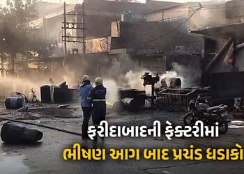 ફરીદાબાદની ફેક્ટરીમાં ભીષણ આગ બાદ પ્રચંડ બ્લાસ્ટ : 35 લોકો દાઝ્યા, 10 વાહનો બળીને ખાખ | Faridabad Fa…