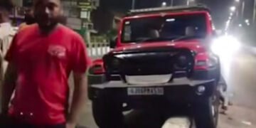 ગોત્રી હરિનગર બ્રિજ ઉતરતાં પીધેલા થાર ના ચાલકે ડિવાઇડર પર કાર ચડાવી | drink and drive case at harina…