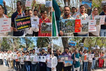 જામનગર પાલિકાના પટાંગણમાં કોંગ્રેસ દ્વારા ભાજપ સામે 40 ટકા કમિશનના ભ્રષ્ટાચારના આક્ષેપ સાથે વિરોધ પ્…