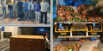 અમદાવાદ-માળિયા હાઈવે પર પોલીસના દરોડા, કોબીજ અને ભૂસાની આડમાં લઈ જવાતો દારૂનો મોટો જથ્થો ઝડપાયો | Ah…