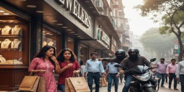 જ્વેલર્સ શોરૂમમાંથી દાગીના ખરીદીને નીકળેલી માતા-પુત્રીનો પીછો કરી લુંટારા દાગીના લૂંટી ગયા