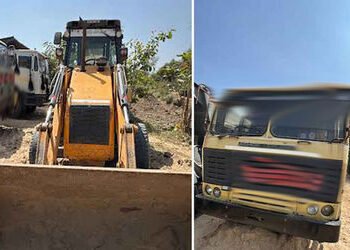 ધોળકાના કૌકા ગામે ગેરકાયદે સાદી માટીનું ખનન-વહન ઝડપાયું | Illegal mining and transportation of plain…