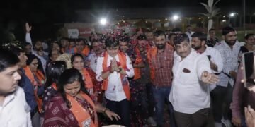 કામરેજના ધારાસભ્ય અને આરોગ્ય રાજ્યમંત્રી શ્રી પ્રફુલભાઈ પાનશેરીયાના સ્વાગતાર્થે સુરતમાં ‘શુભેચ્છા કા…