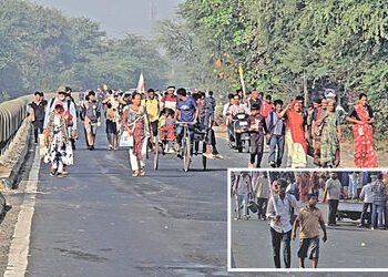 અમદાવાદથી ખાત્રજ, મહેમદાવાદ થઇને પદયાત્રિકો ડાકોર તરફ રવાના | Hikers leave for Dakor from Ahmedabad …