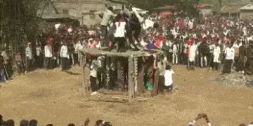 છોટા ઉદેપુરના રૂમડિયામાં ‘ગોળ ફર્યાનો મેળો’: બાધા પૂર્ણ થતા લાકડાના મંચ પર ગોળ-ગોળ ફેરવવાની અનોખી પર…