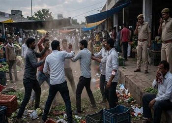 વડોદરા: ખંડેરાવ માર્કેટમાં ધૂળ ઉડતા વેપારીઓ વચ્ચે છૂટા હાથની મારામારી | Vadodara: Scuffle Breaks Out…