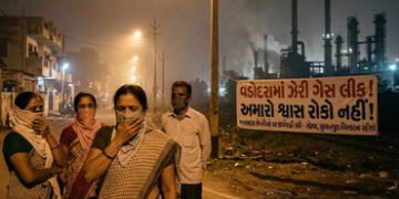 વડોદરાના ગોરવા-સુભાનપુરામાં રાત્રે છોડાતા ઝેરી ગેસથી લોકોના આરોગ્ય પર ખતરો, આંદોલનની ચીમકી | Toxic G…