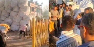 અમદાવાદ: હાટકેશ્વર બ્રિજ ડિમોલિશનમાં મોટી બેદરકારી, કોંક્રિટના કોથળા પડતા નીચે ઉભેલી મહિલા ઈજાગ્રસ્ત…