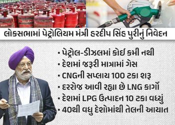 ‘દેશમાં પેટ્રોલ-ડીઝલ કે ગેસની કોઈ અછત નહીં, CNG સપ્લાય 100 ટકા શરૂ’, લોકસભામાં પેટ્રોલિયમ મંત્રી | N…