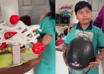 અમરેલી: સરકારી સ્કૂલના વિદ્યાર્થીએ બનાવી ‘સ્માર્ટ હેલ્મેટ’, નહીં પહેરો તો બાઈક સ્ટાર્ટ જ નહીં થાય! |…