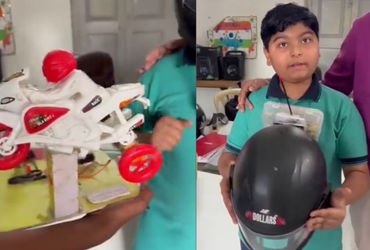 અમરેલી: સરકારી સ્કૂલના વિદ્યાર્થીએ બનાવી ‘સ્માર્ટ હેલ્મેટ’, નહીં પહેરો તો બાઈક સ્ટાર્ટ જ નહીં થાય! |…