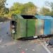 ચાપડ ગામે કચરાની ગાડી પલટી, શ્રમિક ઘવાયો | Garbage truck overturns in Chapad village worker injured