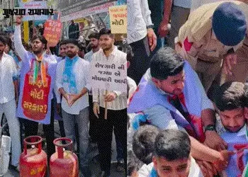 અમદાવાદ: LPGના ભાવ વધારા-અછત મુદ્દે ચાંદલોડિયામાં NSUIનો આક્રમક દેખાવો, 48 વોર્ડમાં આંદોલનની ચીમકી |…