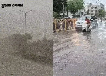મિનિ વાવાઝોડું: રાજકોટમાં દોઢ ઈંચ વરસાદ; ધોરાજી, ઉપલેટા અને જેતપુરમાં કુદરતનું રૌદ્ર રૂપ | High Spee…