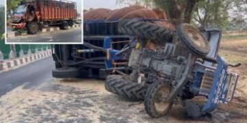 સાબરકાંઠા: હિંમતનગર-ઇડર હાઈવે પર ટ્રેક્ટર અને આઇસર વચ્ચે ગમખ્વાર અકસ્માત, 3 લોકો ઈજાગ્રસ્ત | Sabarka…