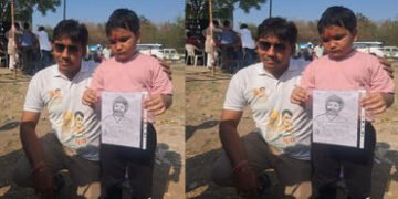 6 વર્ષનો ચાહક યુગ તિવારી રાહુલ ગાંધીને મળવા ઉત્સુક, પોર્ટ્રેટ પેઇન્ટિંગ ભેટ આપવાની ઇચ્છા | 6 year ol…