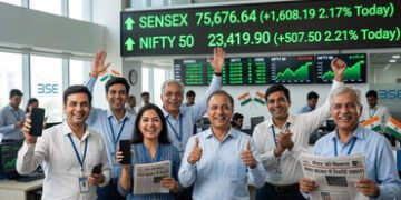 યુદ્ધ વચ્ચે પણ શેરબજારમાં જોરદાર તેજી: સેન્સેક્સ 1600 પોઈન્ટ ઉછળ્યો, નિફ્ટી 23,400 ને પાર | Sensex a…