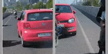 VIDEO: અમદાવાદના પકવાન બ્રિજ પર ગમખ્વાર અકસ્માત, ટક્કર બાદ બાઈક કારના બોનેટમાં ઘૂસી ગઈ, એક ઈજાગ્રસ્ત…