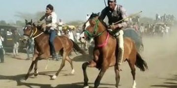 જામનગરના મસીતીયામાં પરંપરાગત ઘોડા રેસ યોજાઈ, ‘જલાલી 1616’ નામનો ઘોડો પ્રથમ નંબરે આવ્યો | Traditional…