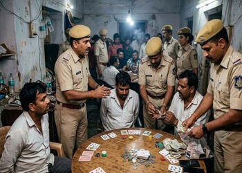 જામનગરમાં પોલીસનો જુગાર અંગે દરોડો: જાહેરમાં જુગાર રમી રહેલા પાંચ પત્તા પ્રેમીઓ પકડાયા | Police raid…