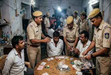 જામનગરમાં પોલીસનો જુગાર અંગે દરોડો: જાહેરમાં જુગાર રમી રહેલા પાંચ પત્તા પ્રેમીઓ પકડાયા | Police raid…