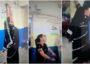 VIDEO : હેલમેટ વગર પતિને પકડ્યા, તો પોલીસ સ્ટેશનમાં ધુણવા લાગી પત્ની, જુઓ પછી શું થયું | Viral Video…