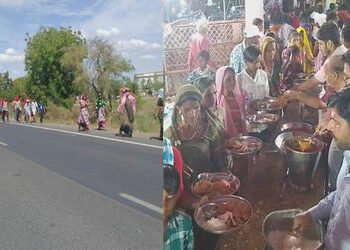 વિરમગામ-લખતર હાઈવે પર ચોટીલા દર્શને જતા પદયાત્રીઓનું ઘોડાપૂર | A flood of pedestrians on their way t…