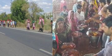 વિરમગામ-લખતર હાઈવે પર ચોટીલા દર્શને જતા પદયાત્રીઓનું ઘોડાપૂર | A flood of pedestrians on their way t…