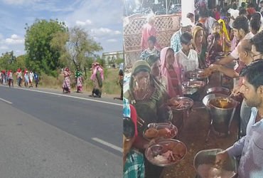 વિરમગામ-લખતર હાઈવે પર ચોટીલા દર્શને જતા પદયાત્રીઓનું ઘોડાપૂર | A flood of pedestrians on their way t…