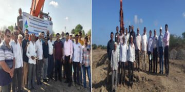 જામનગર જીલ્લાના 28 ગામોમાં સ્વ-ભંડોળથી તળાવ ઊંડા ઉતારી જળ સંચય કરવાના કાર્યના ભાગ રૂપે ઠેબા ગામમાં ક…