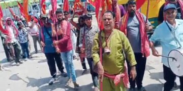 માંડલ પંથકમાં ચૈત્રી પૂનમે બહુચરાજી જતા પદયાત્રીઓનો ધસારો | A rush of pedestrians going to Bahuchara…