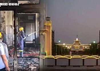 મોરબીમાં રાજવી પરિવારના ન્યૂ પેલેસમાં ભીષણ આગ, ફાયર વિભાગે કર્યું મહિલાનું દિલધડક રેસ્ક્યૂ | Fire at…