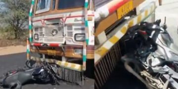 મહેસાણાના લાડોલ નજીક ટ્રક અને બાઈક વચ્ચે ભયાનક અકસ્માત, વડાલીના 2 ના મોત; 1 ગંભીર | Mehsana Ladol Ac…