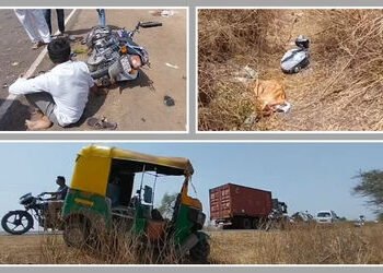 અમરેલી: વડીયાના મોરવાડા નજીક બાઈક સાથે અથડાયેલી રીક્ષામાંથી દેશી દારૂ ભરેલા કોથળા રોડ પર વિખેરાયા | …