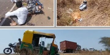 અમરેલી: વડીયાના મોરવાડા નજીક બાઈક સાથે અથડાયેલી રીક્ષામાંથી દેશી દારૂ ભરેલા કોથળા રોડ પર વિખેરાયા | …