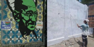 સુરતમાં સ્વિમિંગ પુલની દિવાલ પરથી ગાંધીજીનું ચિત્ર ગાયબ થતાં વિવાદ, મનપાની કામગીરી સામે ઉઠ્યા સવાલ |…