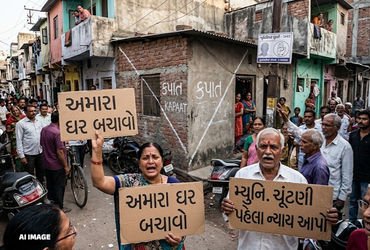 ચૂંટણી અગાઉ વિવાદ : અમદાવાદના ચાંદલોડિયામાં રોડ પહોળો કરવા એક હજાર મકાનોમાં કપાત આવશે | ahmedabad ch…