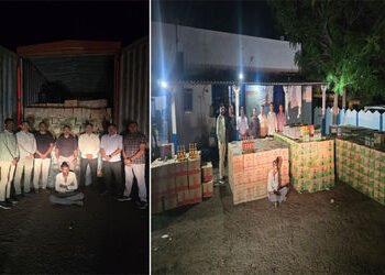 જામનગરની લોકલ ક્રાઈમ બ્રાન્ચનો વિશાળ દારૂના જથ્થા અંગે દરોડો : રાજકોટ હાઈવે પર 1.39 કરોડથી વધુનો વિદ…