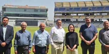 કોમનવેલ્થ સ્પોર્ટ ટીમે બીસીએ સ્ટેડિયમની મુલાકાત લીધી | Commonwealth Sports Team Visits BCA Stadium