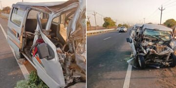 લાલપુર નજીક ટ્રેક્ટરની ટ્રોલી પાછળ ધડાકાભેર ઇકો કાર અથડાતાં ગોઝારા અકસ્માત : બે યુવાનોના અંતરિયાળ મૃ…