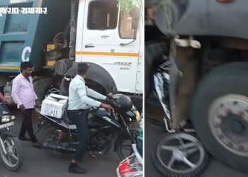 અમદાવાદના SG હાઈવે પર બેફામ ડમ્પરની અડફેટે બાઇક ચાલક સહિત 2ના મોત, ડ્રાઈવર ફરાર | Two Dead as Dumper…